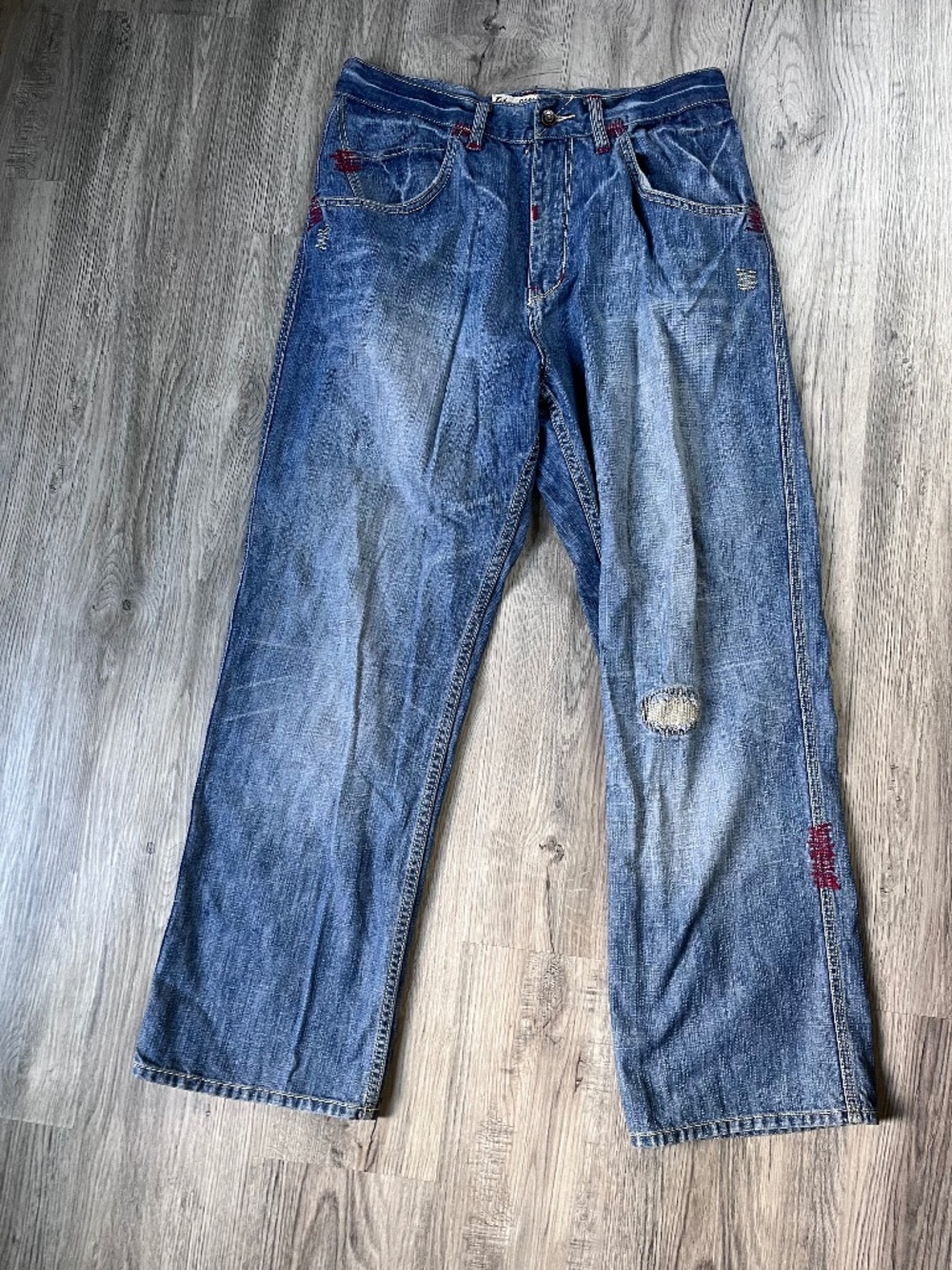 VTG Gilyard Mfg Co Jeans Men 34x32 Blue Heavy Ounce Y2K Hip Hop Embroidered